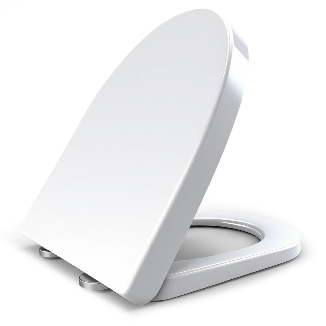 WC-Sitz mit Absenkautomatik & Quick-Release Weiss D form antibakterieller toilettendeckel aus Urea-D