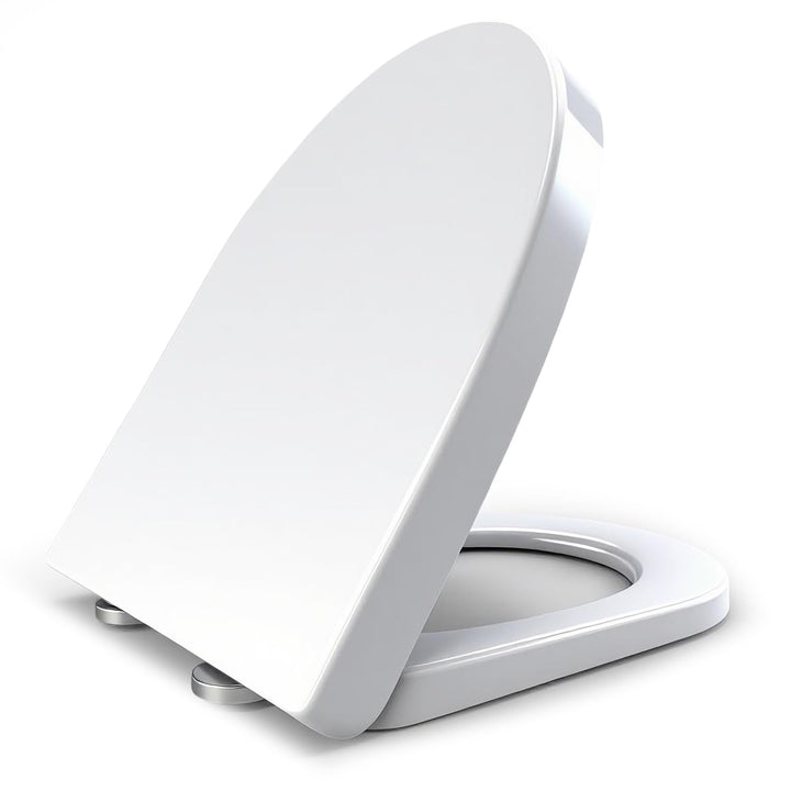 WC-Sitz mit Absenkautomatik & Quick-Release Weiss D form antibakterieller toilettendeckel aus Urea-D