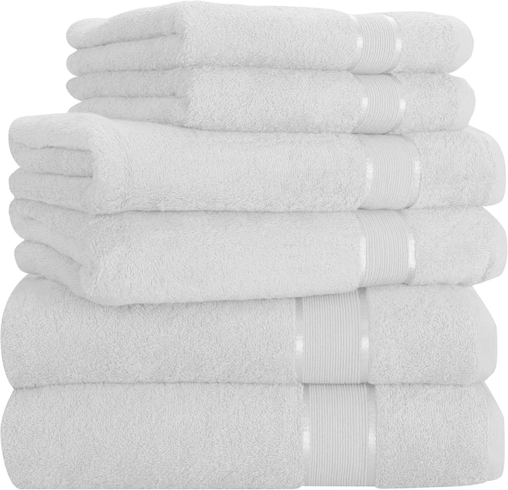 Mixibaby Handtuch 6er Set 2X Duschtuch 2X Handtuch 2X Gästetuch 100% Baumwolle Frottee, Farbe:Weiss