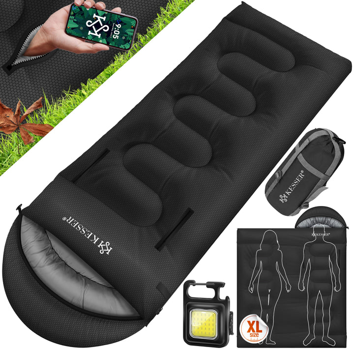 KESSER® Schlafsack Outdoor | Deckenschlafsack 3-4 Jahreszeiten | Camping-Sleeping-Bag für Erwachsene