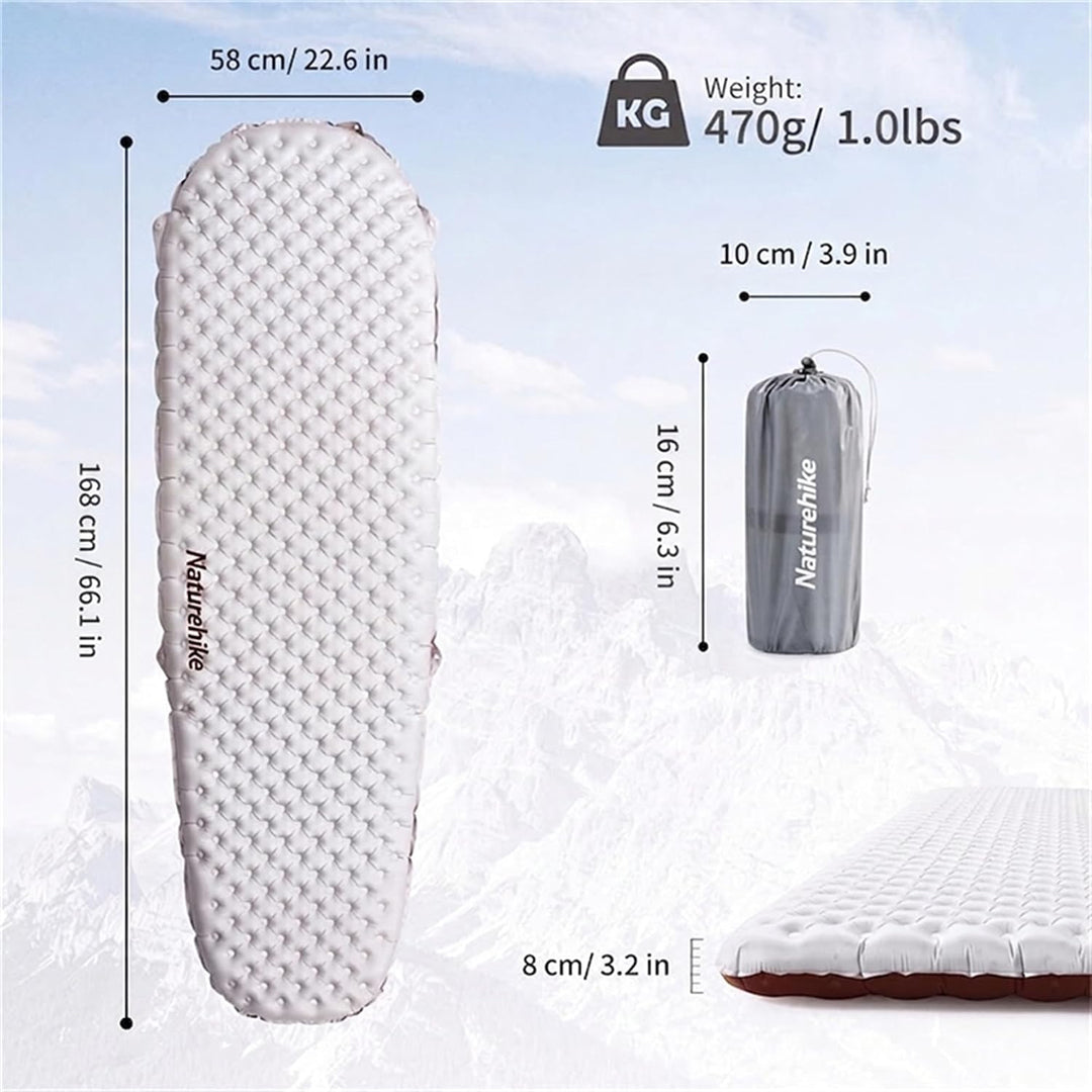Naturehike Camping Isomatte Ultraleicht 5,8 R-Wert, 8 cm Dicke Aufblasbare Isomatte 4 Jahreszeiten L