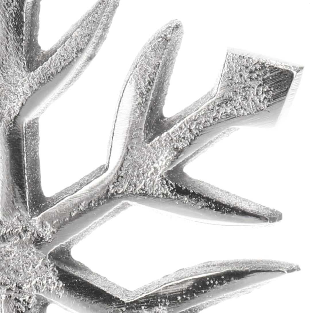 com-four® 6X Hängedeko Schneeflocke - Dekofigur aus vernickeltem Aluminium - weihnachtliches und Ele