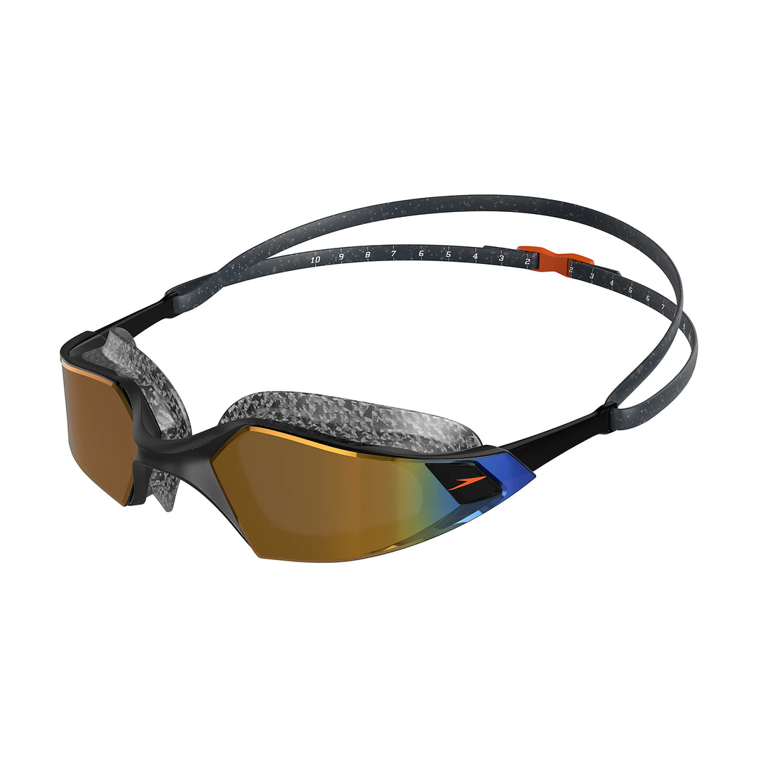 Speedo Unisex Erwachsene Aquapulse Pro Mirror Schwimmbrille Einheitsgrösse Schwarz/Gold, Einheitsgrö