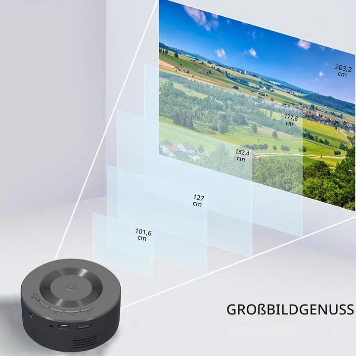 LED Projektor, Tragbarer Kleiner Handy-Projektor, gleiche Bildschirmfunktion Als Telefon und Tablet,