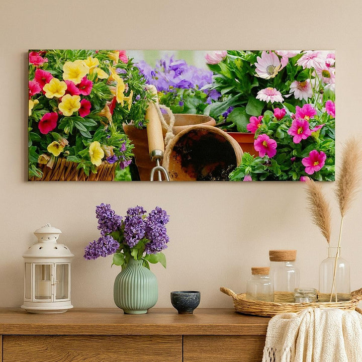 Wandbilder Dekoration Wohnzimmer Pflanzen Garten Frühling Natur Panorama Bilder auf Leinwand 120x50c