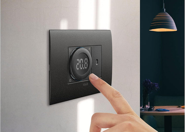 VIMAR 02970.B Roll-Thermostat ON/OFF, LED-Hintergrundbeleuchtung, Stromversorgung 100-240 V, 2 Modul
