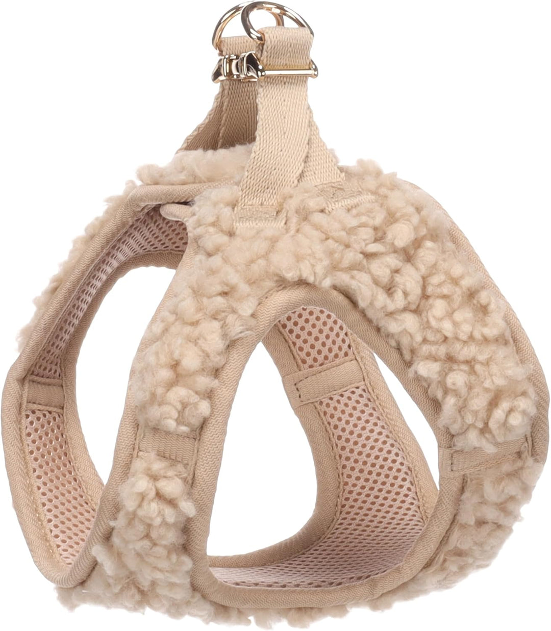 Flamingo Step&Go Hundegeschirr Pookie – Beige – Grösse S (A: 30–35cm, B: 37–40cm, 5mm) – Weiches Fle