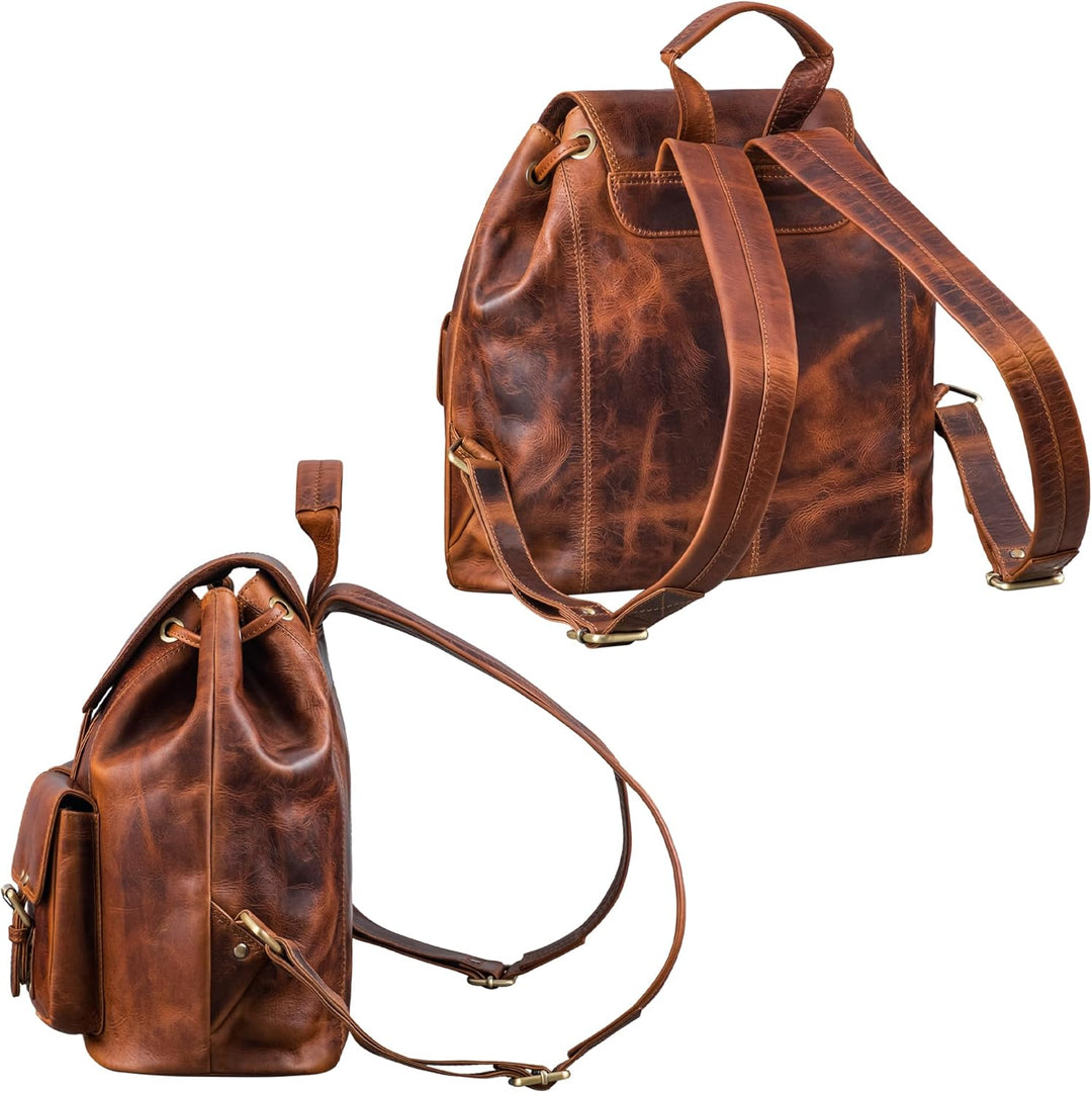 STILORD 'Larissa' Grosser Echt Leder Rucksack im Vintage Look - Stilsicher Unterwegs Sein Sesto - Co