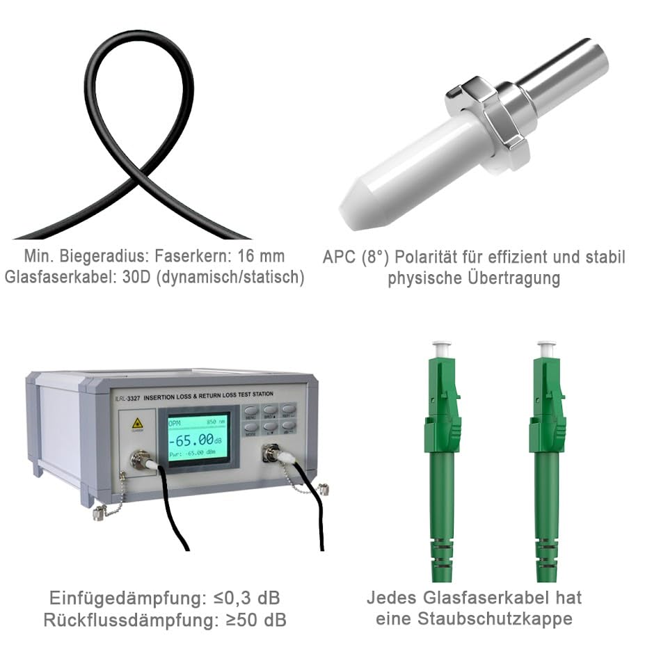 3M Gepanzerte Glasfaser-Kabel LC/APC auf LC/APC, Simplex Singlemode Gepanzerte Glasfaserkabel, 9/125