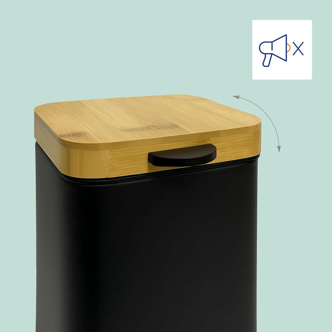 Relaxdays Kosmetikeimer Wandmontage, 3 l, Absenkautomatik, Inneneimer, Metall, Badezimmer Mülleimer