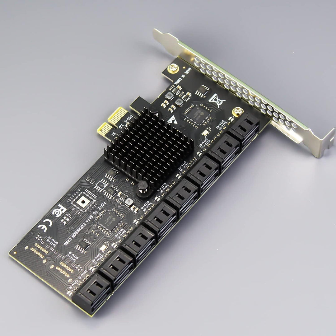 glotrends PCIe SATA Adapterkarte mit 16 Port SATA III 6Gbps (inklusive SATA Kabel und 15PIN SATA Spl