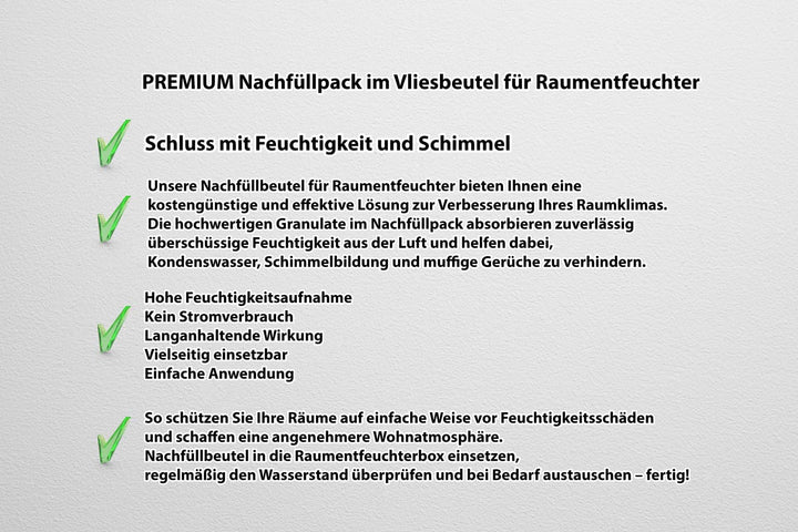 Nachfüllpackungen, Granulat im Vliesbeutel für Raumentfeuchter Luftentfeuchter 10 x 1,2 kg VABIONO