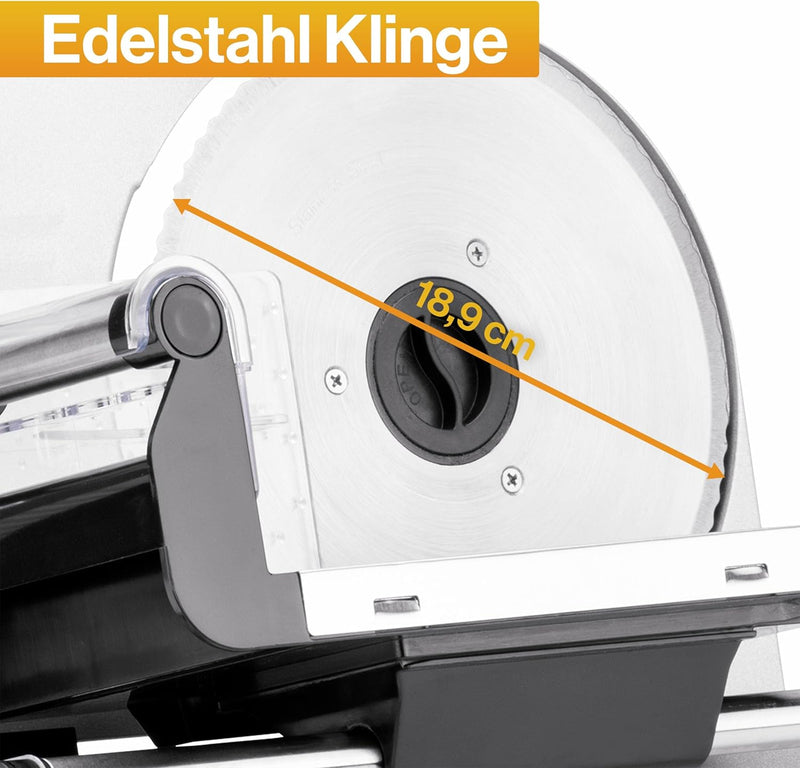 Iskra Allesschneider elektrisch mit Edelstahlmesser, Brotschneidemaschine, Fleischschneider 150W