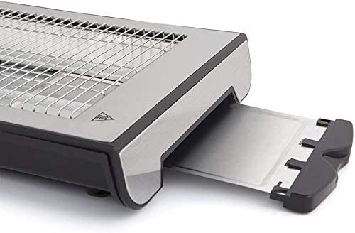 Bastilipo - Flachtoaster aus Edelstahl, 680 W, 2 Heizelemente, digitaler Timer, TPI-680, TPI-680