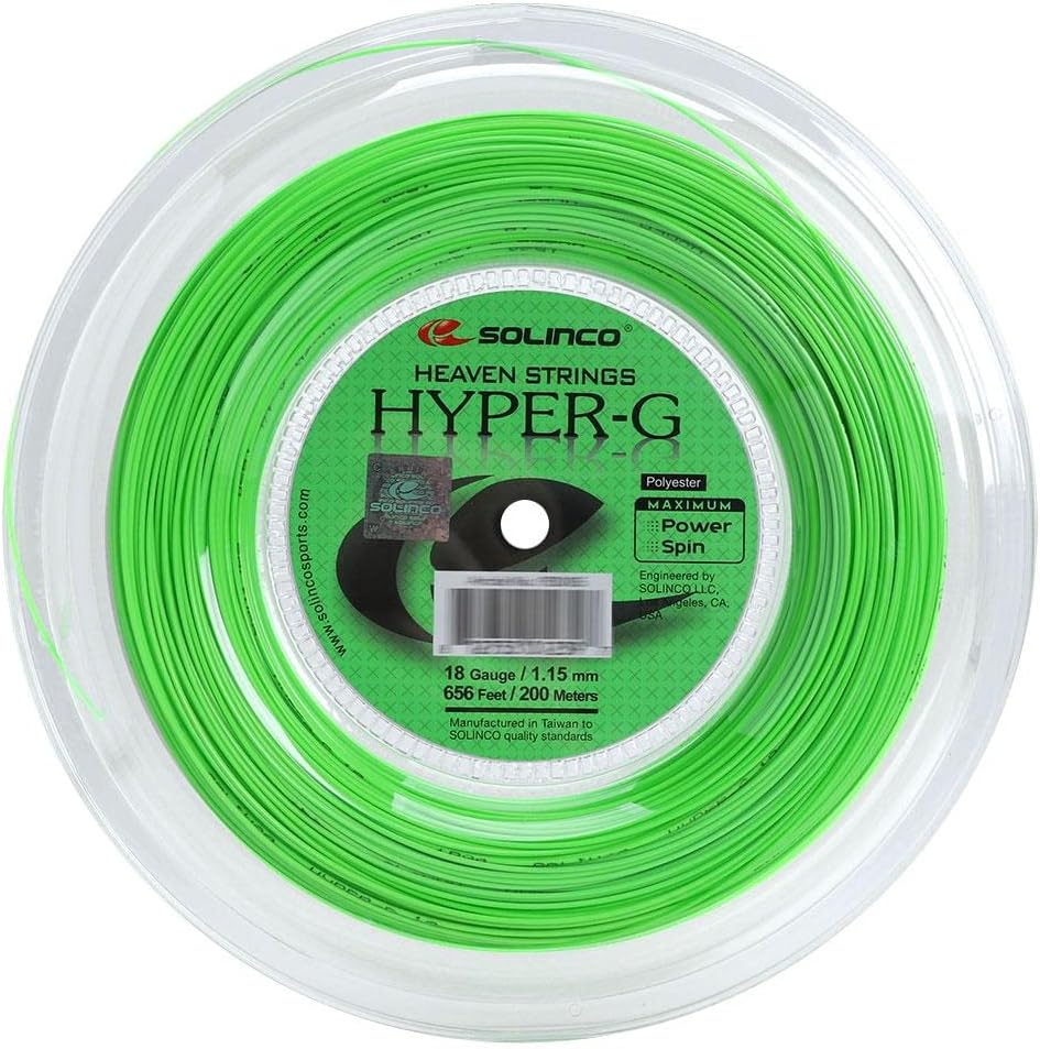 Solinco Hyper-G 200M Grün Tennis Saitenrolle 200m Monofil Grün 1,15, 1,15