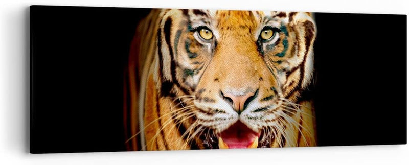 Panorama Bilder auf Leinwand tiger tier Leinwandbild mit Rahmen 90x30cm Wandbilder Dekoration Wohnzi