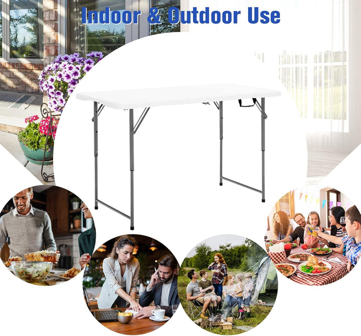 KOMFOTTEU Campingtisch klappbar, Klapptisch Höhenverstellbar, Gartentisch mit Griff bis 150 kg, Balk