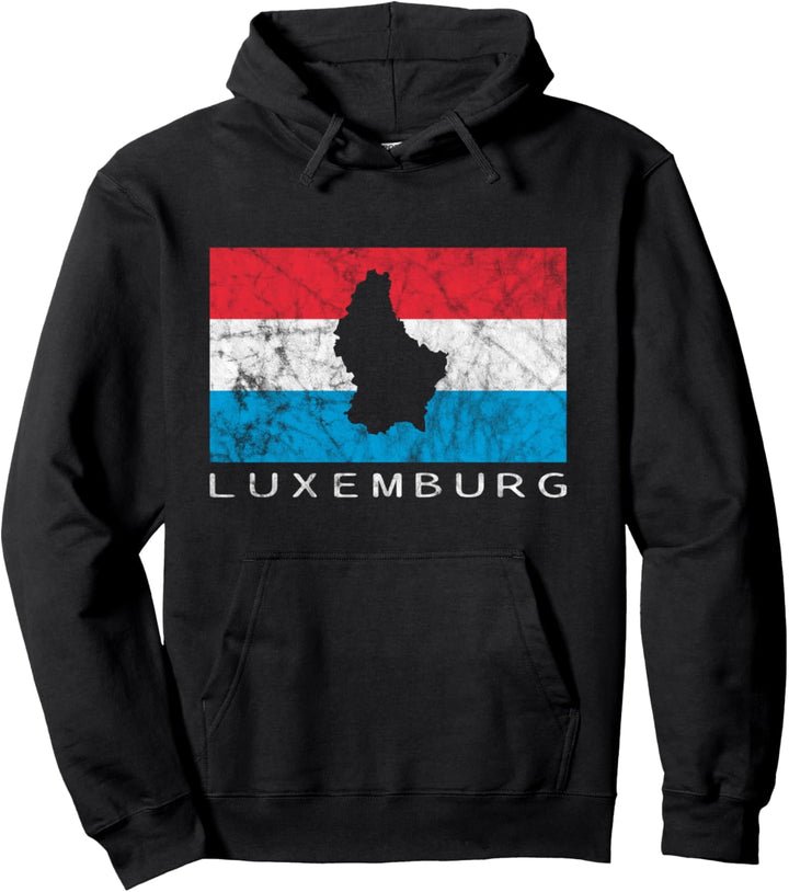 Luxemburg Flagge Umriss Silhouette Benelux Europa Reise Pullover Hoodie