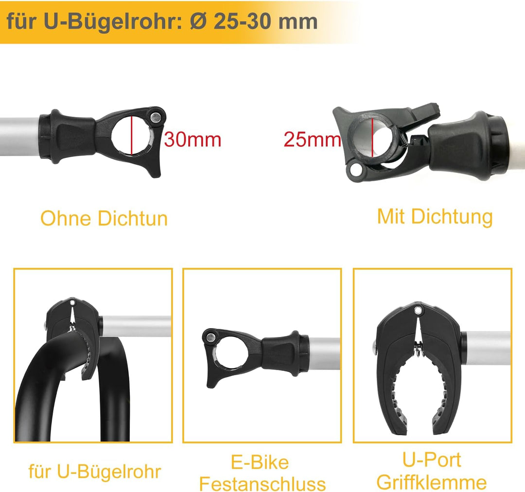 Rahmenhalter 1 Pack, 45cm Länge Abschliessbare Rahmenhalterung für Fahrradträge ，für U-Bügelrohr, 45