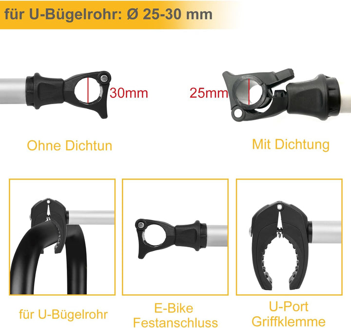 Rahmenhalter 1 Pack, 45cm Länge Abschliessbare Rahmenhalterung für Fahrradträge ，für U-Bügelrohr, 45
