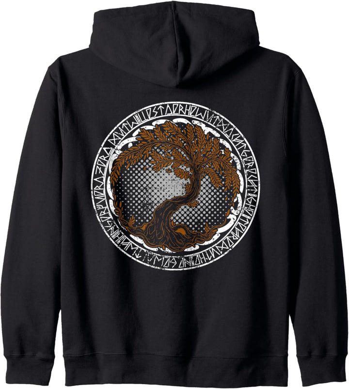 Yggdrasil Weltenesche, Baum des Lebens, Wikinger Midgard, Kapuzenjacke