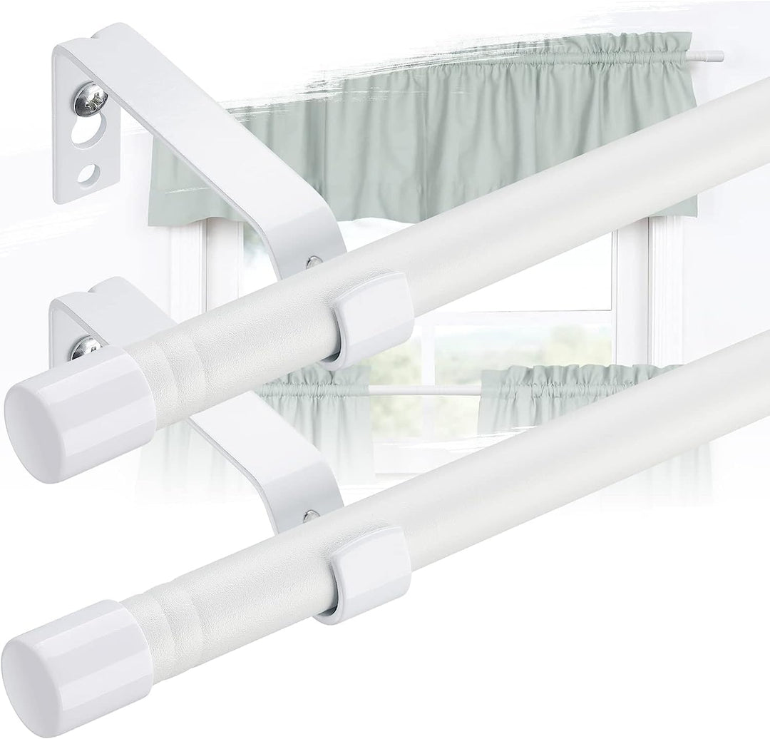 Gardinenstange, 76 – 238 cm, ausziehbar, mit Knöpfen, mit Halterungen, Beschläge-Set aus Edelstahl,