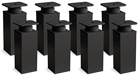 sossai® Design-Möbelfüsse MFV1 | höhenverstellbar | 8er Set | Vierkant-Profil: 40 x 40 mm | Farbe: s