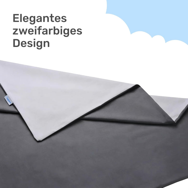 Dailydream Bezug für Erwachsenengewichtsdecke 135 x 200 cm | zweifarbig grau | 100% Baumwolle | Ersa