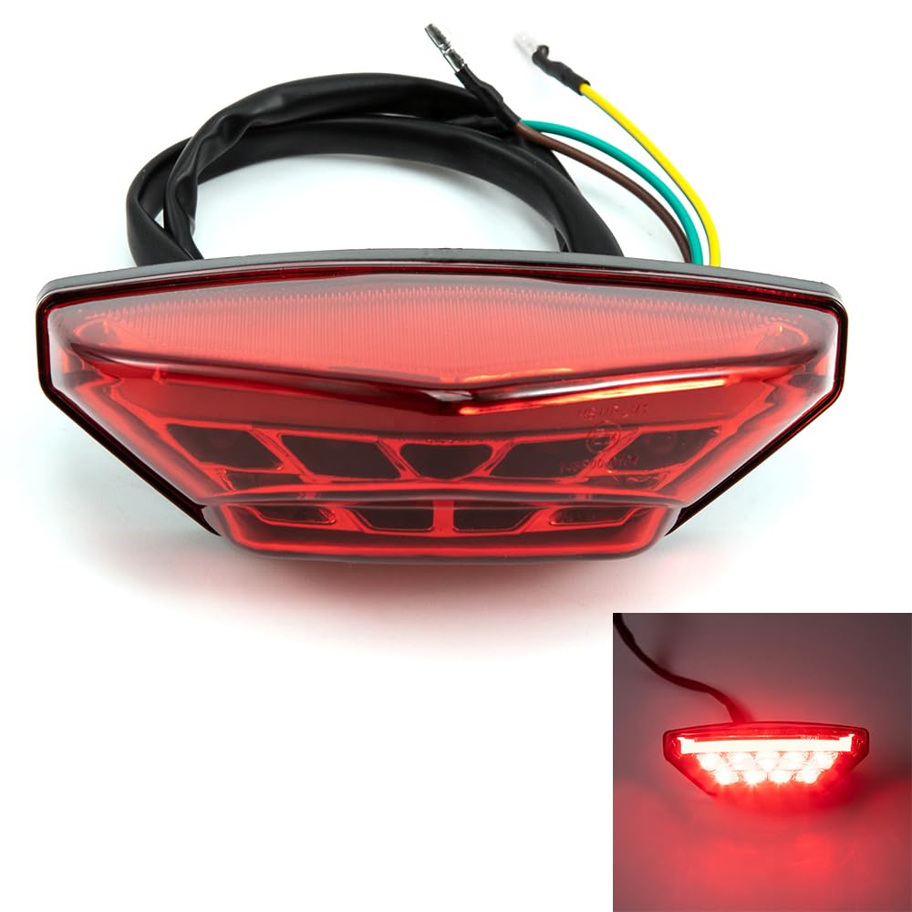 Motorrad Rücklicht LED rot Bremsleuchte hinten Kennzeichenleuchte Tagfahrlicht Universal für 12V Mot
