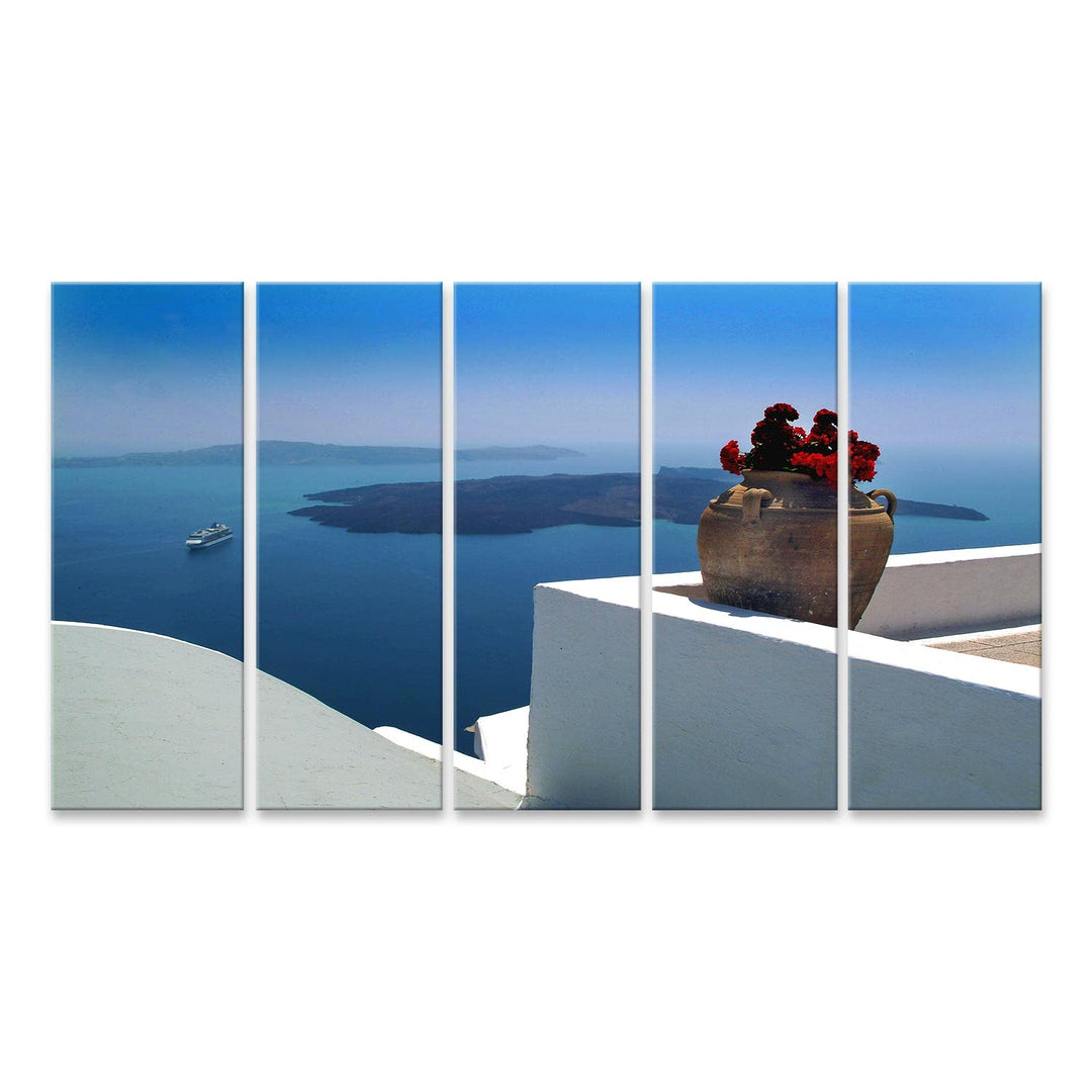 islandburner Bild auf Leinwand Santorini Griechenland Bilder Wandbilder Poster, Leinwand 170x80cm -