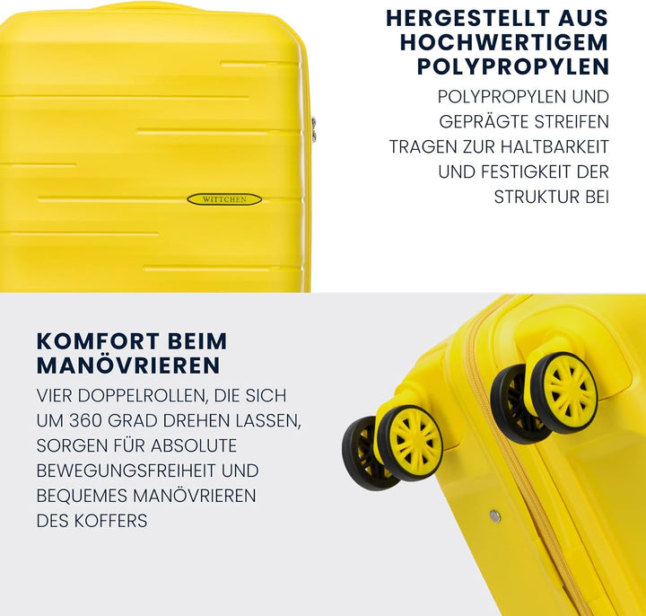 WITTCHEN ARCO Line | Mittelgrosser Koffer Reisetasche | Leichtes Gepäck Polypropylen TSA-Schloss Tel
