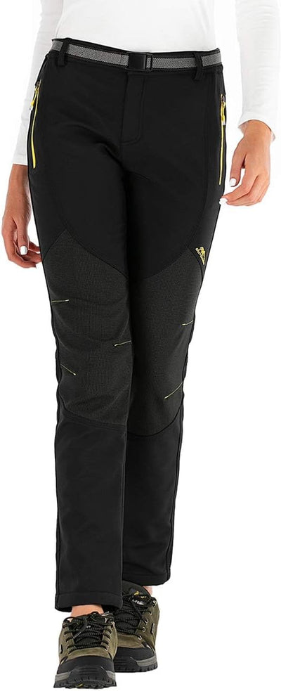 BenBoy Damen Wanderhose Wasserdicht Softshellhose Outdoorhose Winddicht Warm Gefüttert Winter Skihos