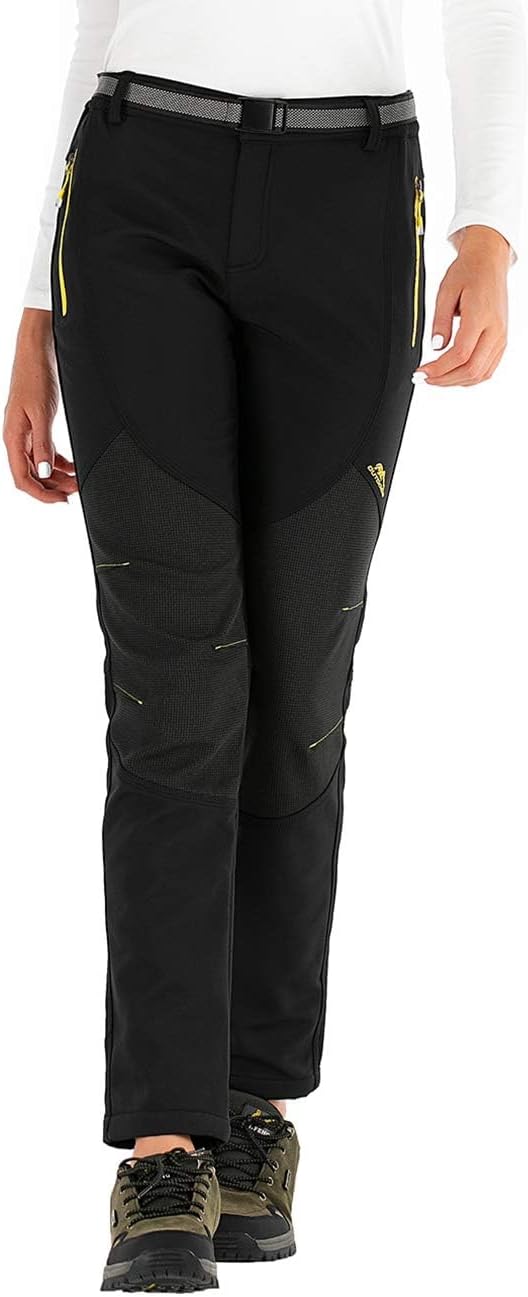 BenBoy Damen Wanderhose Wasserdicht Softshellhose Outdoorhose Winddicht Warm Gefüttert Winter Skihos