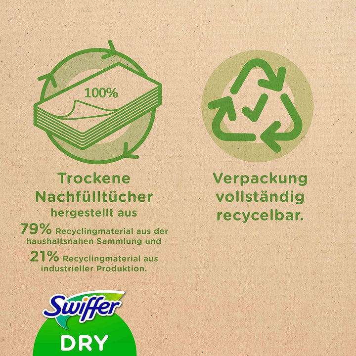 Swiffer Bodenreiniger Trockene Bodentücher, 120 Stück, Ideal für Staub, Tierhaare & Allergene, Weiss