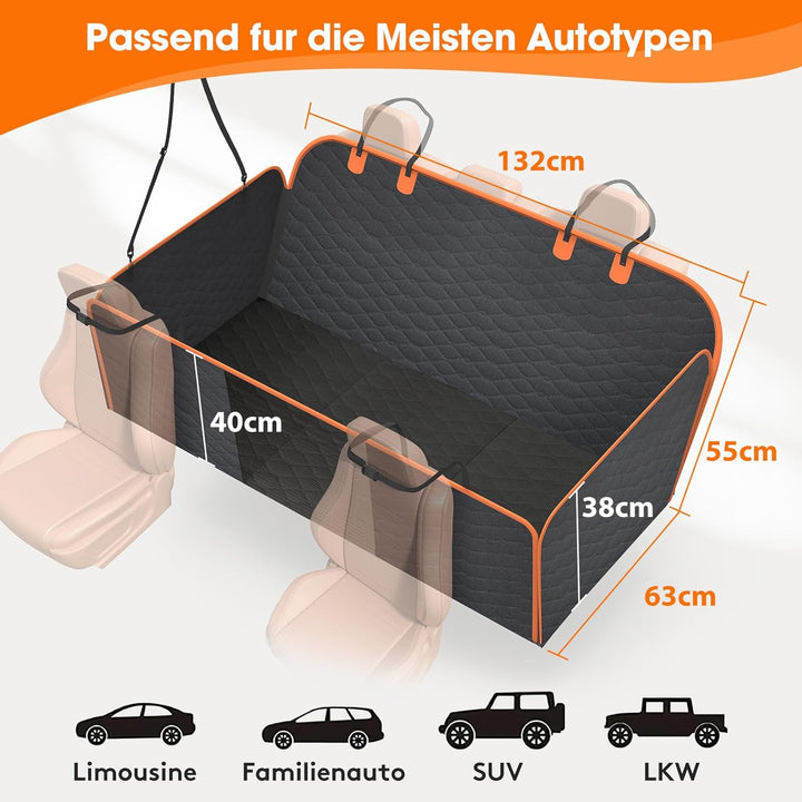 JOEJOY Hundedecke Auto Rückbank mit Harter Unterseite, Hundesitz Auto Rückbank Verbreitert, Hunde Au