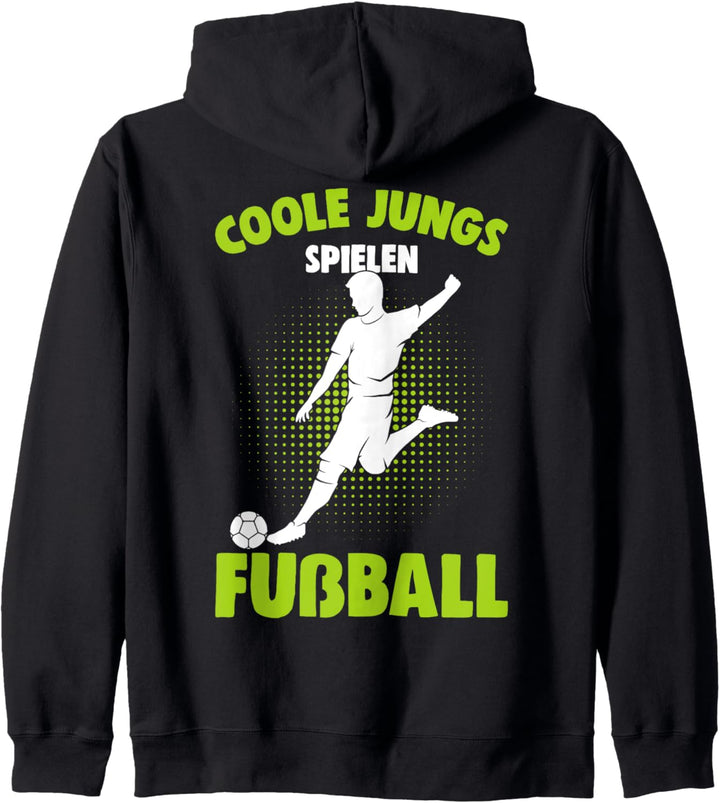 Coole Jungs spielen Fussball Fussballer Kinder Junge Kapuzenjacke