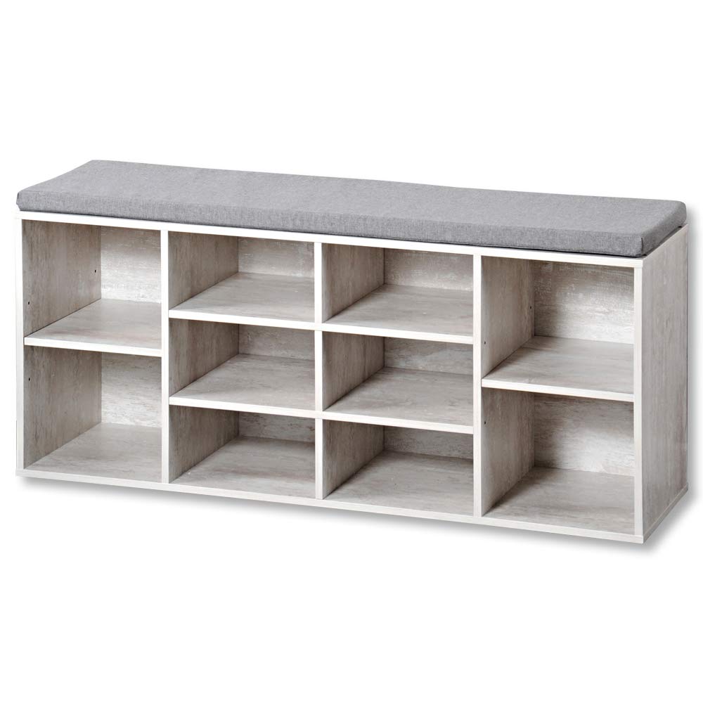 Kesper Schuhschrank mit Sitzkissen, Material: Faserplatte, Masse: B103,5 x H48 cm x L29,5 cm, Farbe: