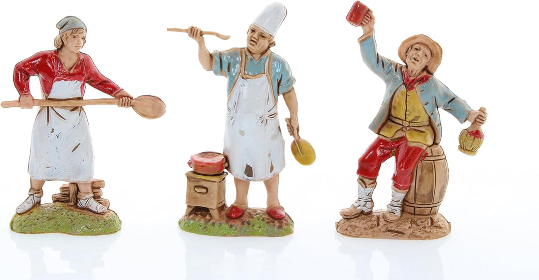 Moranduzzo Set 6 Neapolitanische Hirten für 6 cm Krippe Massstab 1:32 – MINI 6 – Unzerbrechliche Fig