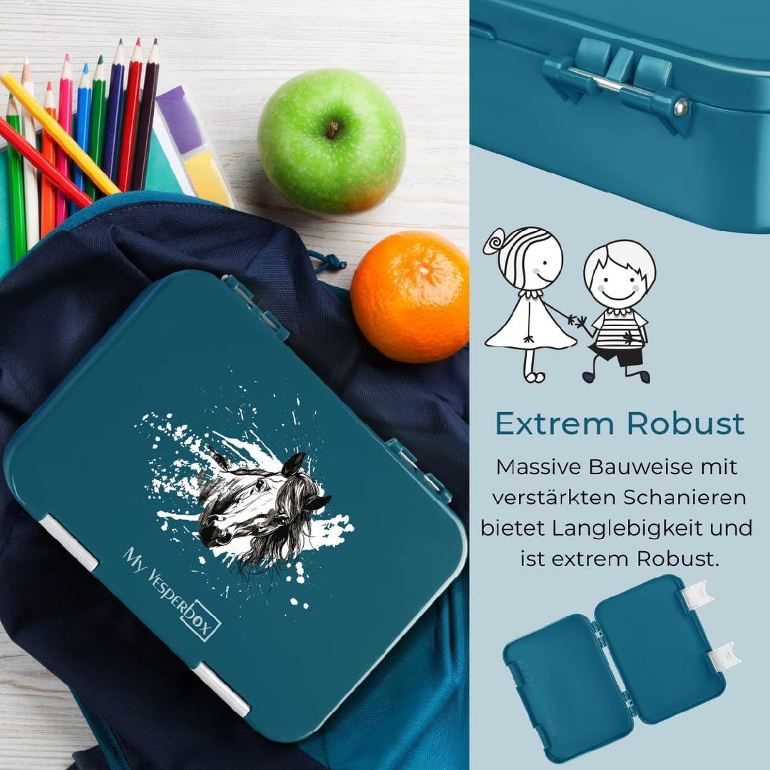 My Vesperbox® Brotdose für Kinder mit Fächern [LEN] - Lunchbox mit Trennfächern - Bento Box - Jausen
