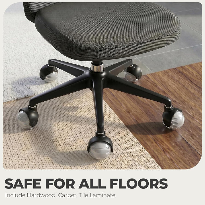 Sytopia Bürostuhl Rollen 5er Set in Grau, Rollen für Bürostühle 11 x 22 mm für Teppichböden, Hartbod