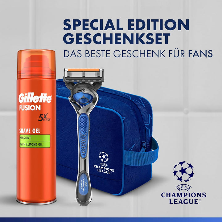 Gillette Fusion5 Rasierer für Männer, UEFA Champions League Edition — Inkl. 1 Nassrasierer Herren, 4