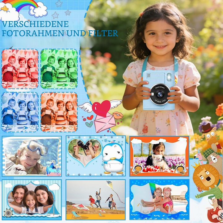 Kinderkamera Sofortbildkamera, 48MP | 2,4 Zoll | 1080P HD Digitalkamera Kinder, Sofortbildkamera Kin