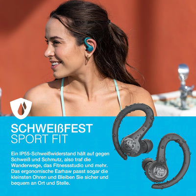 JLab Go Air Sport, In Ear Kopfhörer kabellos, Bluetooth Kopfhörer Sport - Sportkopfhörer, 32+ Stunde