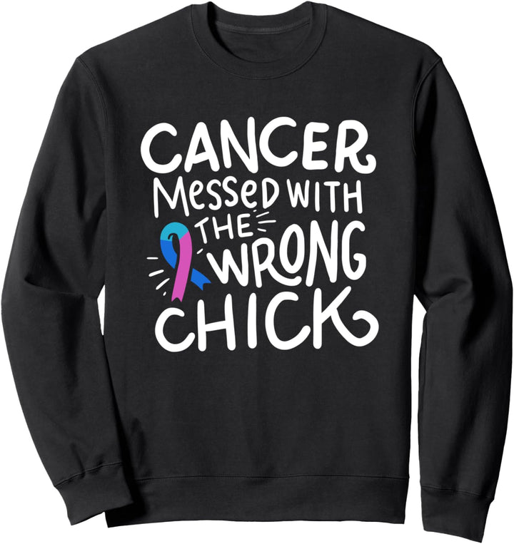 Schilddrüsenkrebs-Überlebende, Chemo-Geschenk, blaues Blaugrünes Band Sweatshirt