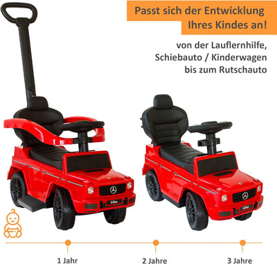 LEMODO Kinder Rutschauto ab 1 Jahr - Lauflernwagen mit Schiebestange - Robustes Kinderauto - Mercede