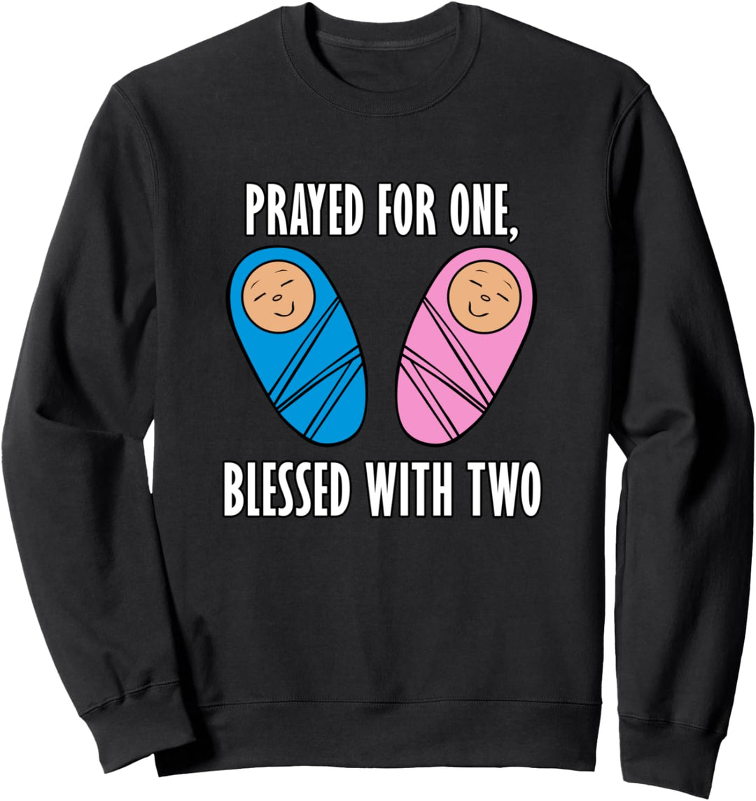 Gesegnet mit Zwillingen Niedliches Baby Werdende Eltern Sweatshirt