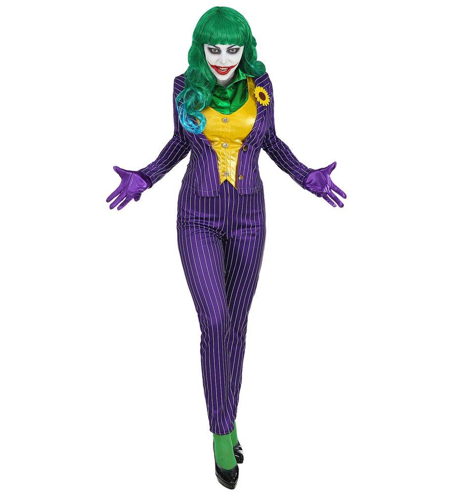 Mad Joker Damen Kostüm Jackett Weste Hose Bluse Handschuhe, L