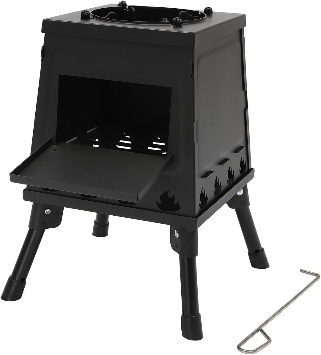 Zeltofen, Raketenofen, Tragbarer Zeltkocher Klappbar mit Tragetasche, Kochen und Heizen, Windgeschüt