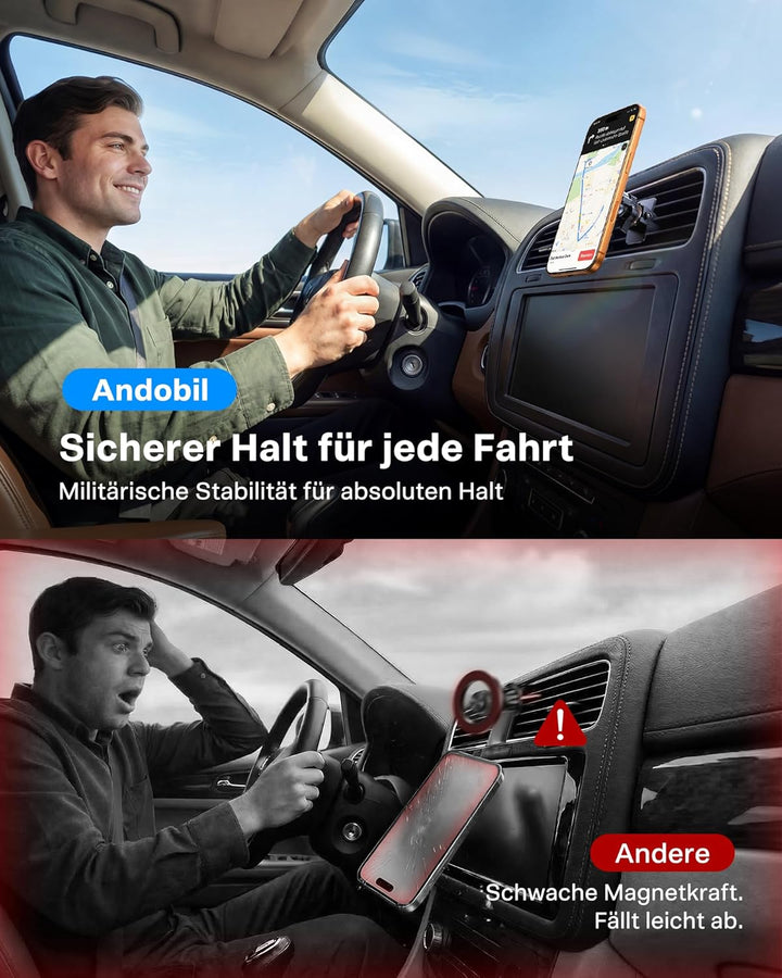 andobil Handyhalterung Auto Magnet Kompatibel mit MagSafe [ Das bisher Die stärkste Magnetkraft ] Au