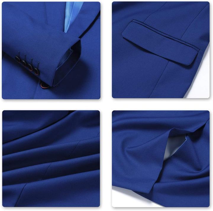 Allthemen Herren Anzug 2 Teilig Slim Fit Herrenanzug Business Hochzeit Anzüge Modern Sakko Hose XS B